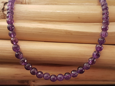 amethyst necklace faceted 6mm