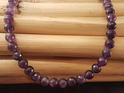 amethyst necklace faceted 8mm