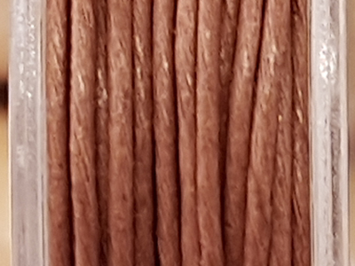 waxed cotton cord, light brown, 0.8mm/20m