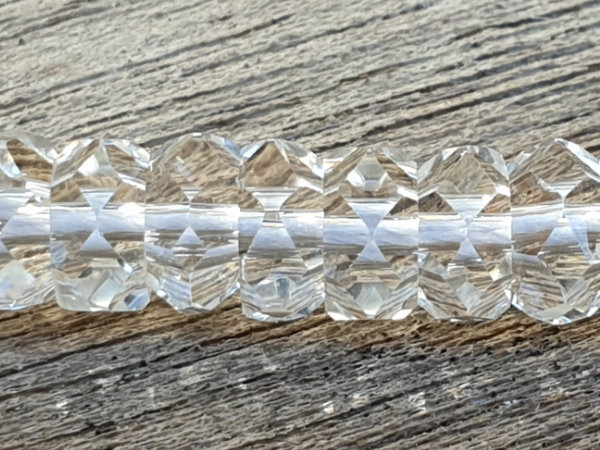crystal necklace faceted 6x3mm