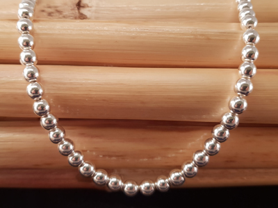 hematite necklace silver 6mm