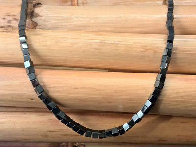 hematite necklace 3x3mm