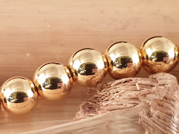 Blutsteinkette Gold (Hmatit) 6mm