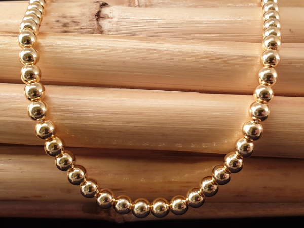 hematite necklace gold 6mm