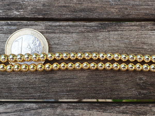 hematite necklace gold 4mm