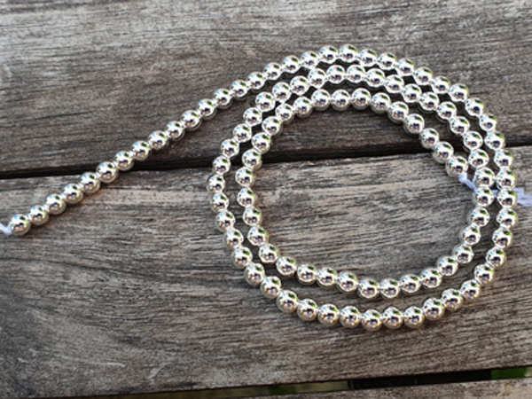 hematite necklace silver 4mm