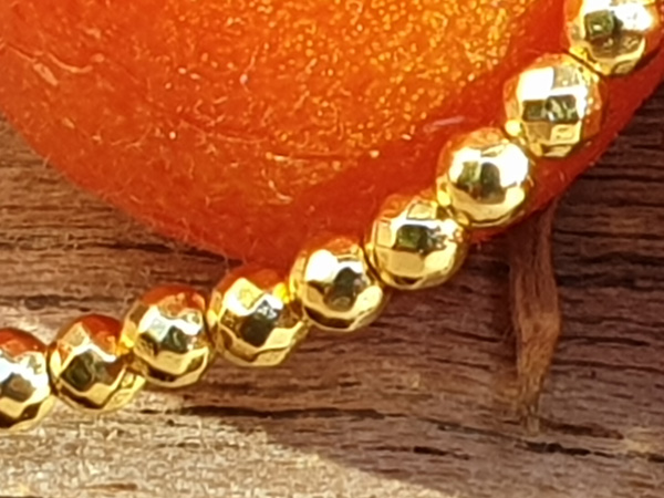Blutsteinkette Gold (Hmatit) 2mm facettiert