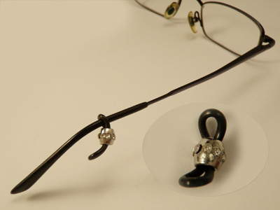 glasses holder (2 pcs), metal silver color