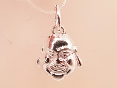 Charm Buddhakopf 17mm, Silber