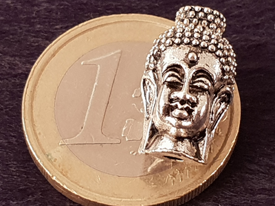 Zwischenteil Buddhakopf, Metall Antik
