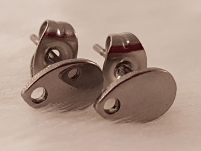 earring 5x8mm (2 pcs), stainless steel