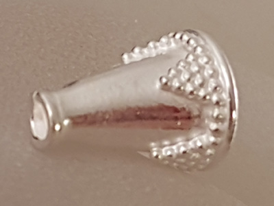 finding, cap 9x11mm, silver