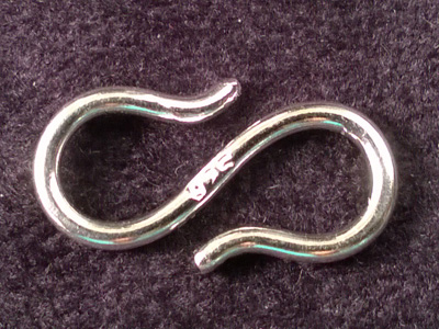 hook clasp 20mm silver