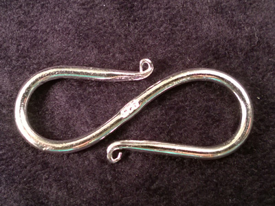 hook clasp 40mm silver