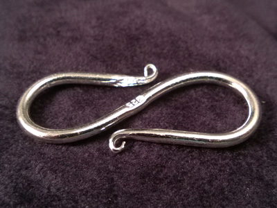 hook clasp 40mm silver
