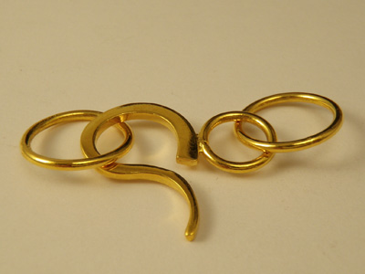 hook clasp 52mm brass gold plated