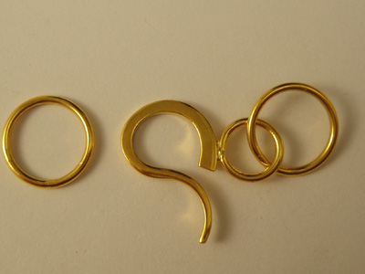 hook clasp 52mm brass gold plated