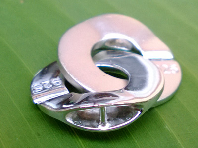 clasp 16x23mm silver rhodium plated