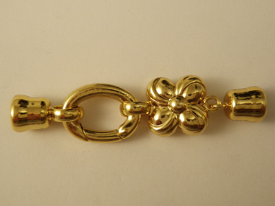 clasp flower brass gold plated