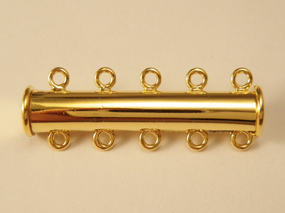 magnetic clasp 5x30mm gold plated, 5-row