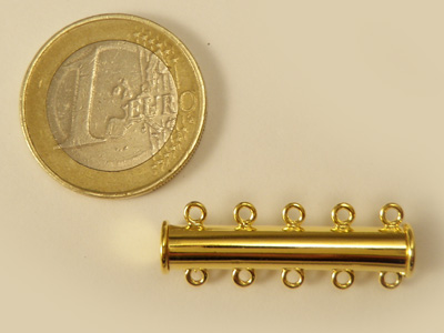 Magnetschliesse 5x30mm vergoldet, 5-reihig