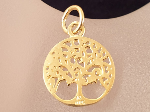 tree of life 15mm, silver gold plated