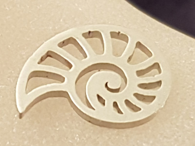 Zwischenteil-Link, Ammonit 14mm, Edelstahl