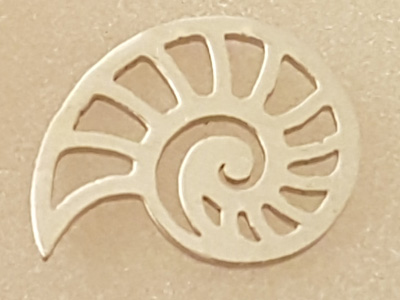 Zwischenteil-Link, Ammonit 14mm, Edelstahl