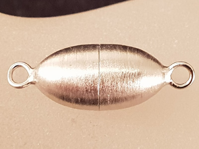 Magnetschliesse 10x24mm satiniert, Silber rhod., geschlossen