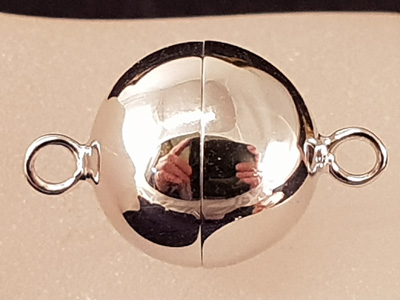 Magnetschliesse 12mm, Silber rhodiniert, geschlossen