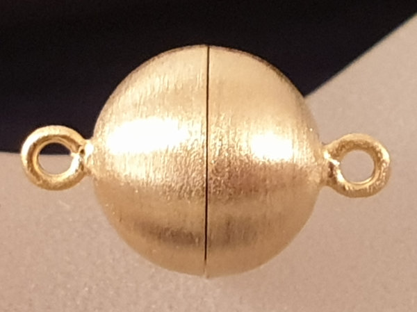 Magnetschliesse 10mm satiniert, Silber vergoldet, geschlossen
