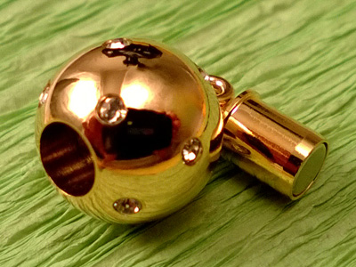 Magnetschliesse 10mm vergoldet, Strass