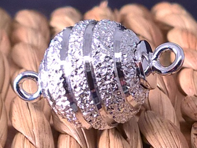 magnetic clasp 10mm rhodium plated, diamond