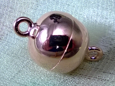 Magnetschliesse 10mm Silber Rosegold, geschlossen