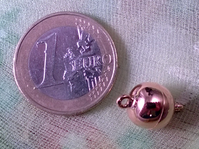 Magnetschliesse 10mm Silber Rosegold, geschlossen