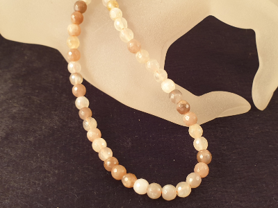moonstone necklace faceted 8mm