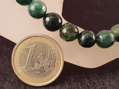 moss agate necklace faceted 8mm