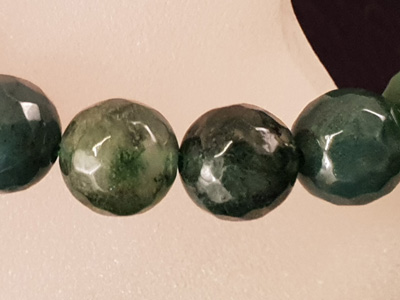 moss agate necklace faceted 8mm