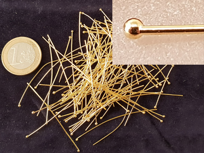 pin 0,6x50mm (100 pcs), brass goldcolor