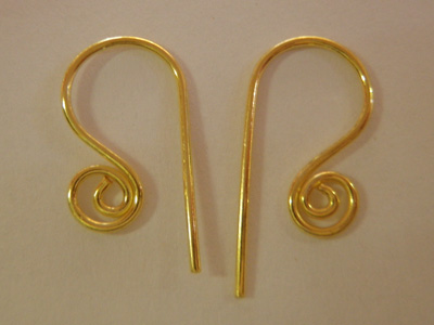 2 pcs earhook 17x12mm, silver gold plated