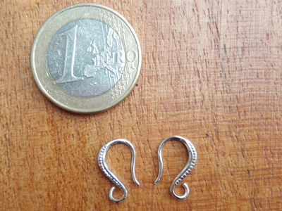 earhook 14mm (2 pcs), metal-antik