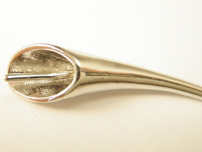 earhook 26mm (2 pcs), metal silvercolor
