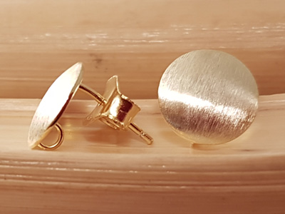 2 pcs earring 10mm, silver goldplated