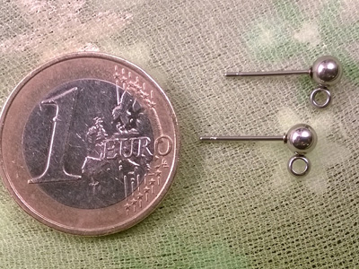 earring 4mm (2 pcs), stainless steel