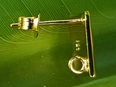 2 Stk. Ohrstecker mit se 10x10mm, Silber vergoldet