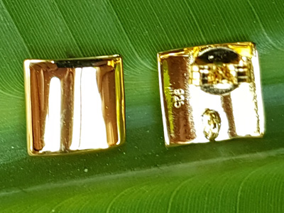 2 Stk. Ohrstecker mit se 10x10mm, Silber vergoldet
