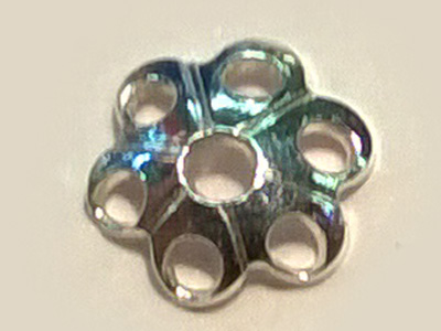 finding, cap 4.5mm, silver