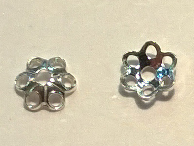 finding, cap 3.5mm, silver
