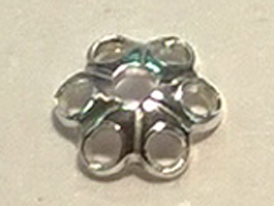 finding, cap 3.5mm, silver