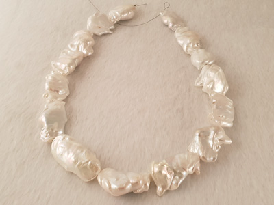 pearl necklace strand XL 25-35mm
